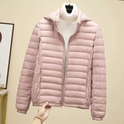 Schinteon Women Ultralight 90% White Duck Down Jacket with Removable Hood Autumn Winter Thin Outwear Portable Storage 2026 New