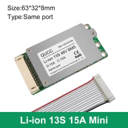 Qucc Li Ion 10S 13S 14S 15A 20A BMS 48V 36V 18650 Battery Pack Electric Toy Electric Scooter Electric Moped Power Battery BMS