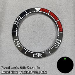 41.5mm Sloping Ceramic/Aluminum Luminous Bezel Insert For 43mm Case Watch Accessories Inner Diameter 32.7mm Bezel Accessories