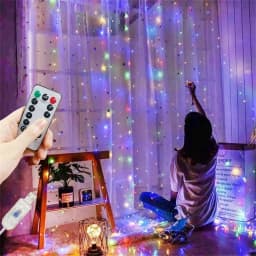 1pc 6x3/3x3/3x2/3x1m USB LED Curtain String Lights EID Mubarak Bedroom Garland Fairy Lamp Wedding Party Home Ramadan Decoration