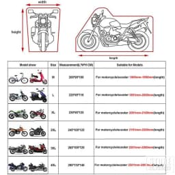 Waterproof All Season Motorcycle Cover Dustproof UV Protective Motorbike Rain Cover Wear-resistant Fabric Outdoor Moto Cover
