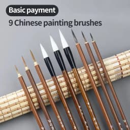 Chinese Painting Brush Beginner Calligraphy Drawing Bamboo Pen Curtain Felt Rice Paper Set Landscape Drawing Writing Art Supply