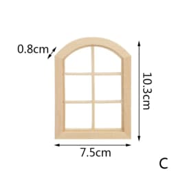 1/12 Scale Dollhouse Miniature 6 Panel Interior Wooden Door Frame DIY Plain Embryo Material Furniture Doll House Accessories