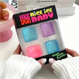 NEEDOH Mini 4 Pack Squishy Nice Cube Fidget Toy Stress Relief Anti-Anxiety Squeeze Cube 2026 New Holiday Gifts Set