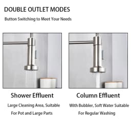 Spring Brushed Nickel Kitchen Faucet Deck Mounted Mixer Tap 360 Degree Rotation Stream Sprayer Nozzle Kitchen Sink Hot Cold Taps