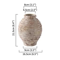 Retro Nostalgic Rough Clay Pottery Vase 21.5CM High Vasen Room Decoration Vases Vintage Handmade Style Home Decor Items
