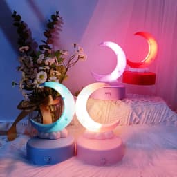 Moon Night Light Bedroom Desk Lamps Decorative Moon Lights DIY Luminous Toy Children Baby Room Bedside Atmosphere Light