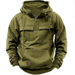 Autumn Winter Hoodies Men half-zip Patchwork Warm Fleece Sweatshirts Multi Pockets Male Fashion casual pullover Outdoor Hoodie
