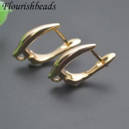 Nickle Free Anti-rust Real Gold Plating Metal Earring Hooks Women Jewelry Making Components 30pieces