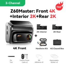 【New】DDPAI Z60Master Dual Dash Cam 4K+2K 2/3 Channel Front and Rear HDR Night Vision WiFi6 GPS ADAS Dash Camera DVR Car Dashcam