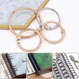 5Pcs Alloy Binder Rings Set Assorted Sizes Gold Color Loose Leaf Rings Multipurpose Book Rings for Office School DIY Crafts