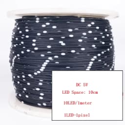 WS2811 LED Strip Lights Black Wire DC5V/12V 10M-100M 1.5cm-10cm Pitch RGB IC Addressable Pixel String Full Color IP67 3Pin