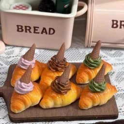 Miniature Croissant Clay Model Kitchen Baking Props Furniture Accessories Mini Pudding Drink Food Play Diy Dollhouse Dessert Toy