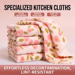 5/20/30pcs Floral Kitchen Towels Thick Absorbent Hand Towels for Kitchen Bathroom Car Cleaning, Quick-Dry Reusable Soft Cloth