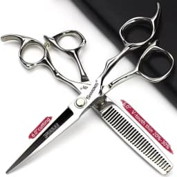 6 Inch Barber Specificlied Shears Professional Hairdressing Scissors Hairdresser Clippers Set Flat Thinning Hair Cutting Tools