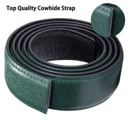 High Quality Green Faux Leather Belts For Men Metal Automatic Buckle Men's Belt Luxury Famous Brand Waist Strap DiBanGu