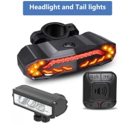 WSDCAM Smart Bike Tail Light with Turn Signals Bike Alarm Horn with Remote Rechargeable Waterproof Bike Rear Bike Brake Light