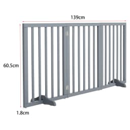 Voltsify Wooden Foldable Freestanding Panel Pet Gate, White & Grey for Entryways Halls Bedrooms