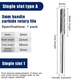 Tungsten Carbide Rotary File Hard Alloy Rotary Bur Drill Bit 3mm Shank Engraving Cutter Grinding Head For Metal And Plastic