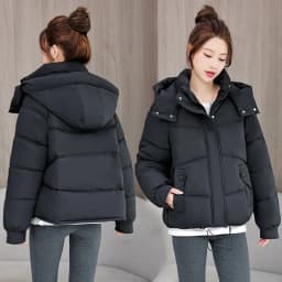 Winter Thick Puffer Coat Women Zip Up Windproof Russian Cold Weather Snow Jacket Detachable Hooded Outerwear Candy Color New