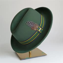 Dark Green Fedora Hat DIY fedora hat small turn-up men's hat retro jazz hat women's role-playing hat mens hat gorras para hom