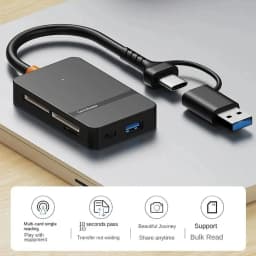 8 in 1 Card Reader USB3.0 Type C to SD TF CF MS Memory Card Adapter Multi-functional Card Reader 5Gbps High-speed Transmission