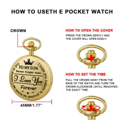 Best Gift Quartz Pocket Watch Chain To My Son Necklace Fob Watches Men Children's Day Kids Boy Gift Present Reloj De Bolsillo