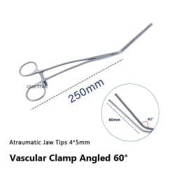 Atraumatic Jaw Tips Vascular Clamps Aortic Exclusion Clamp stainless steel Cardiovascular surgical instruments