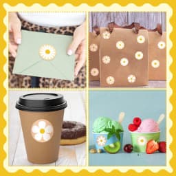 500Pcs/1 Rolls Beautiful Flowers Sticker Decoration Gift Box Sticker Label Stationery Sticker