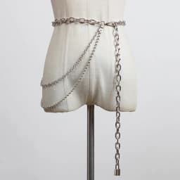 [EAM] Silver Color Metal Chain Long Irregular Belt Personality Women New Fashion Tide All-match Spring Autumn 2026 1DH8768