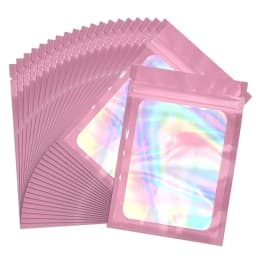 20pcs Zip Lock Bag Laser Plastic Jewelry Storage Bag DIY Earrings Necklace Bracelets Beads Gift Organizer Retail Packaging Pouch