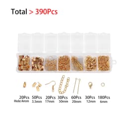 210-400pcs/Box Jewelry Making Kits Lobster Clasp Open Jump Rings End Crimps Beads Box Handmade DIY Bracelet Necklace Findings