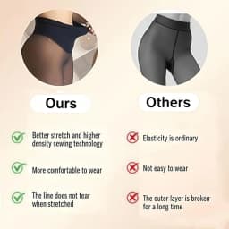 One Seam Fleece Lined Tights Women Plus Size Shaping Compression Tummy Control Translucent Leggings Fake Sheer Thermal Pantyhose