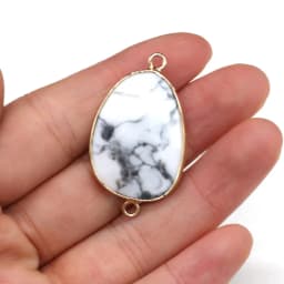 Natural Stone Drop-shaped Pendants Amethyst Double Hole Connector for Jewelry Making DIY Necklace Bracelets Accessories