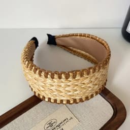 Wide Edge Straw Weave Headband Bohemia Vacation Style Raffia Grass Hairband Woven Korean Style Bohemian Style Hair Hoop Headwear