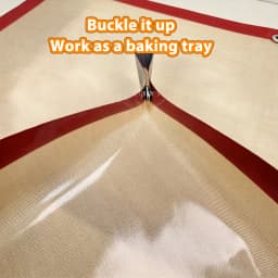 Silicone Baking Mat with Buckle - Leakproof, Non-Stick Silicone Fiber Oven Mat,Snap-Together Corners Form Leakproof Baking Tray