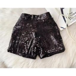Basics Vintage High Waist Chic Glitter Sequin Short Pants Hotsweet Fashion Streetwear Club High Street Women Casual Clothing