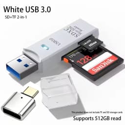 2-in-1 USB 3.0 High Speed Card Reader TF Memory Card Adapter Portable USB Flash Drive Design for PC Laptop Office Accessories