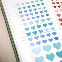 2 pcs/set Korean Import Brand BONITO Gradient Heart Paper Stickers Scrapbooking Diy Journal Stationery Deco Aesthetic Sticker