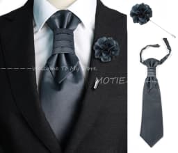 Newest Men's Soild Color Tie Brooch Set Red Ajustable NeckTie Luxury Gemstone Brooch Classic Suit Tuxedo Groom Wedding Accessory