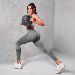 Elastic High Waist Leggings Women Knitted Solid Tights Seamless Butt Lift Fitness Yoga Fashion Skinnly Gym Sports Leggings