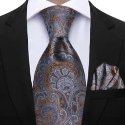 Men's 2pcs Paisley Tie Set Luxury Wedding Blue Brown Grey Necktie Handky Gift For Men Fashion Designer Business Party Tie Gift