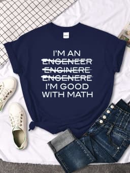 Woman T-Shirts I'M Good With Math Cool Personalized Text Printing Tees Female Summer Oversize t Shirt Loose Fitted Woman Tops