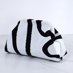 Women's Striped Beach Clutch Bag Versatile Small Woven Crochet Handbags Purses Knitting Dumpling Clutch Casual Bag