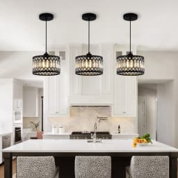 Black Crystal Chandelier Ceiling Light Iron Art Modern LED Pendant Lamp for Living Room Bedroom Home Decor Pendant Lights
