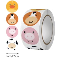 100-500pc Stickers Rolling Animal Roll Stickers Small Cute Game Sticker DIY Gift Sealing Label Decoration