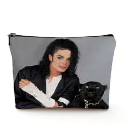 Super Star Michael Jackson Cosmetic Bag Double Print Makeup Bags Women Wedding Handbag Lady Travel Organizer Child Wallet