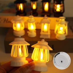 1/5pcs Vintage Lantern Mini Retro Led Light Battery Operated Lighting Decorative Oil Lamp for Holiday Christmas Gifts Home Decor