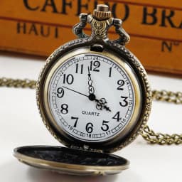 Vintage Exquisite Firemen ToolsCarved High Quality Quartz Pocket Watch Necklace Pendant Gifts For Women Or Man with Fob Chain