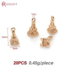 18K Gold Color Airplane Bicycle Tower Windmill Charms Pendants High Quality Diy Jewelry Making Necklace Earrings Accessories